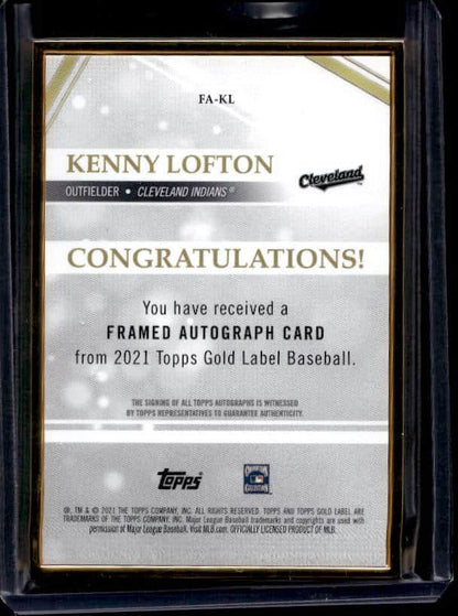 2021 Topps Gold Label Kenny Lofton #FA-KL Autograph /75