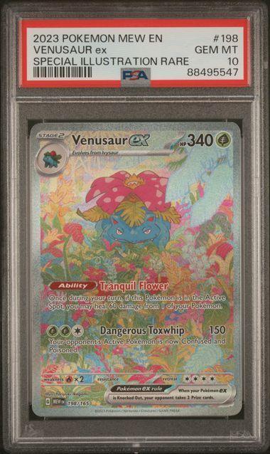 2023 POKEMON MEW EN-151 #198 VENUSAUR ex SPECIAL ILLUSTRATION RARE PSA 10