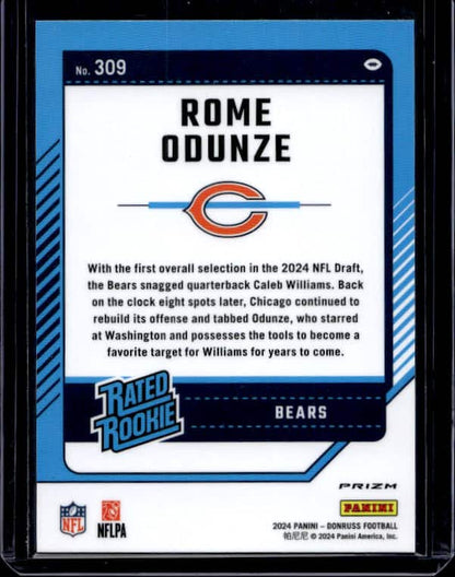 2024 Panini Donruss Rome Odunze #309 Rated Rookie Red Pandora