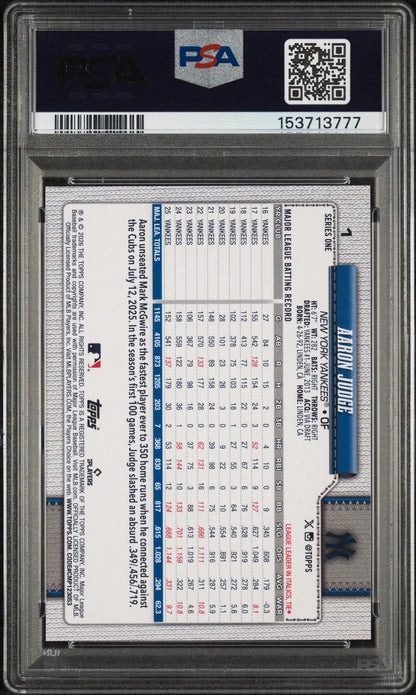 2026 Topps 1 Aaron Judge PSA 10