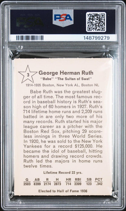 1961 GOLDEN PRESS 3 BABE RUTH PSA 6