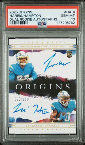 2025 Origins Harris/Hampton #DA-4 Rookie Autographs PSA 10 /100