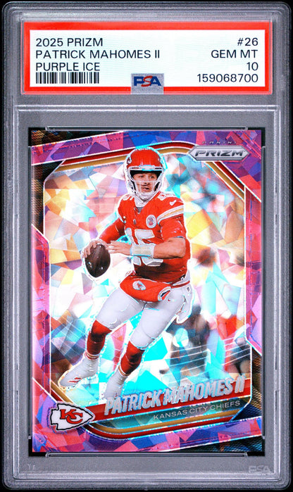 2025 PANINI PRIZM 26 PATRICK MAHOMES II PURPLE ICE