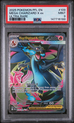 ME02: Phantasmal Flames #109/094 Mega Charizard X ex PSA 9