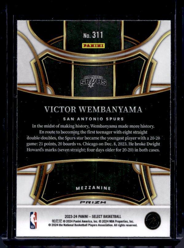 2023-24 Panini Select #311 Victor Wembanyama Tectonic Prizms