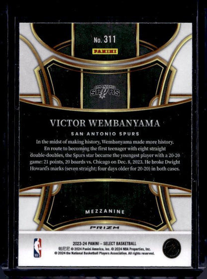 2023-24 Panini Select #311 Victor Wembanyama Tectonic Prizms