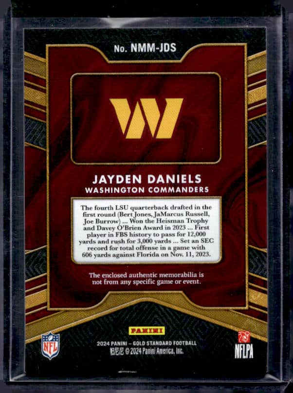 2024 Panini Gold Standard Jayden Daniels #NMM-JDS Rookie Patch /499
