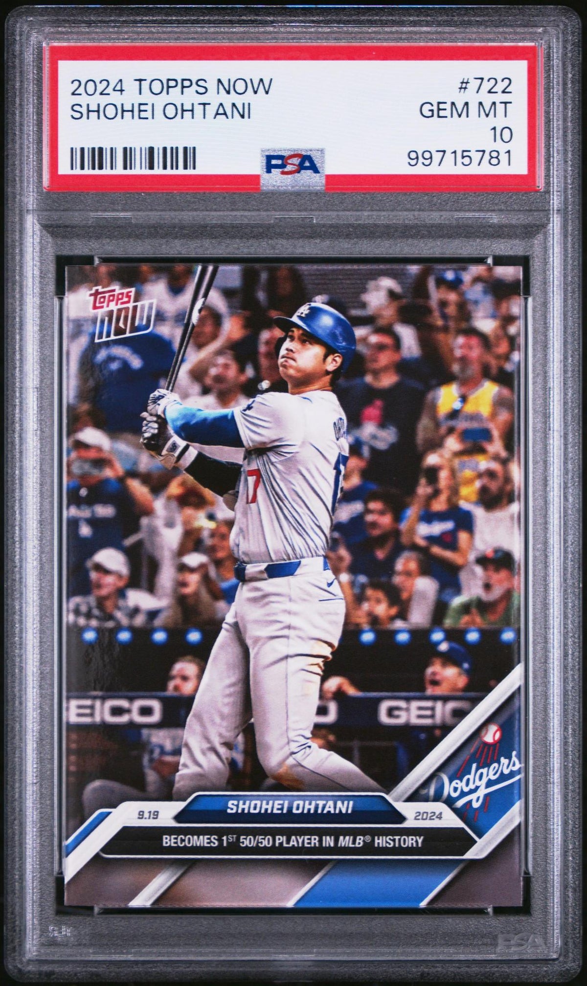 2024 TOPPS NOW #722 SHOHEI OHTANI PSA 10