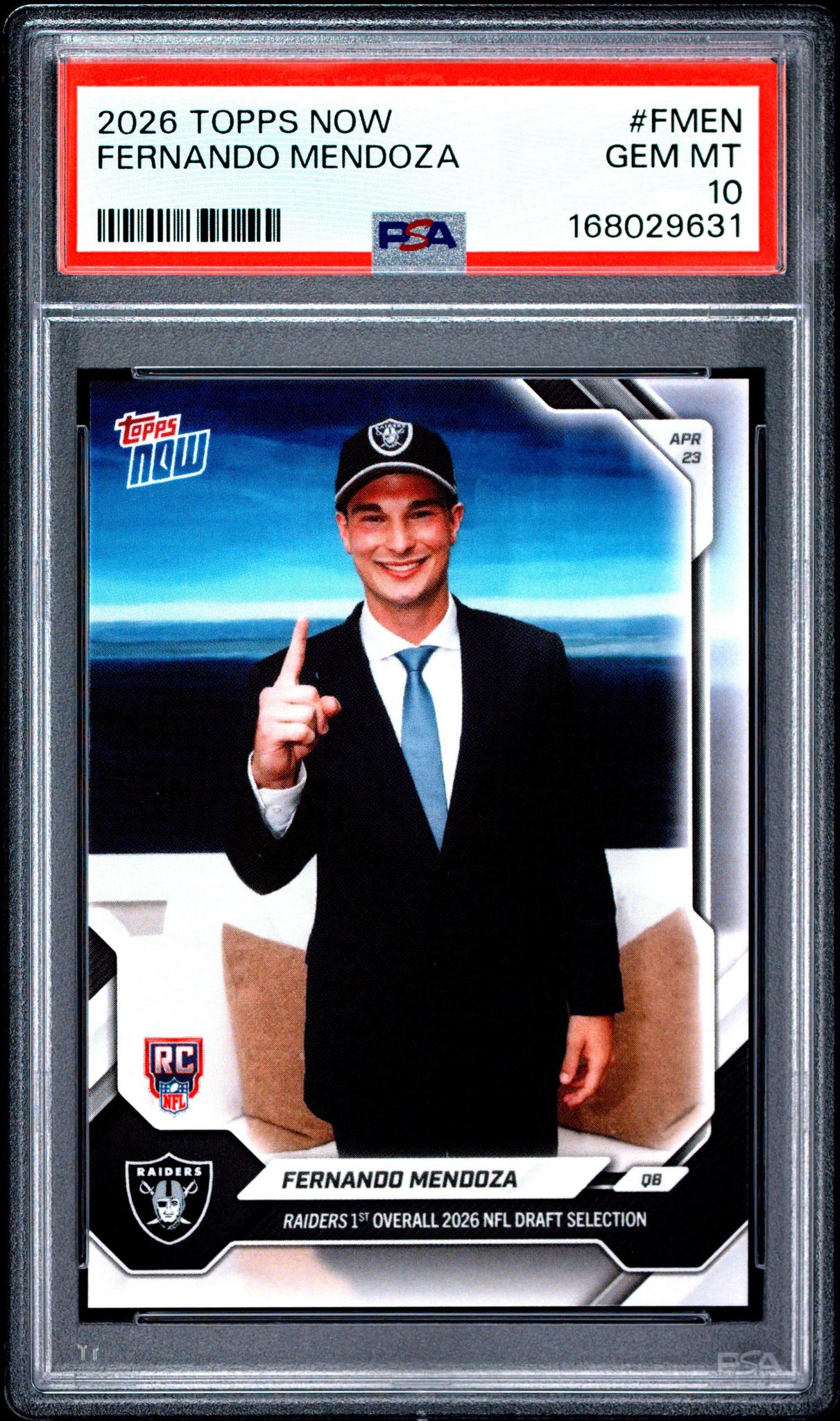 2026 TOPPS NOW #FMEN - FERNANDO MENDOZA PSA 10