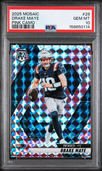 2025 PANINI MOSAIC 28 DRAKE MAYE PINK CAMO PSA 10