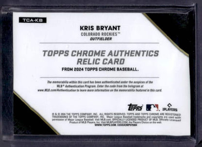 2024 Topps Chrome Kris Bryant #TCA-KB Patch Red Refractor /5