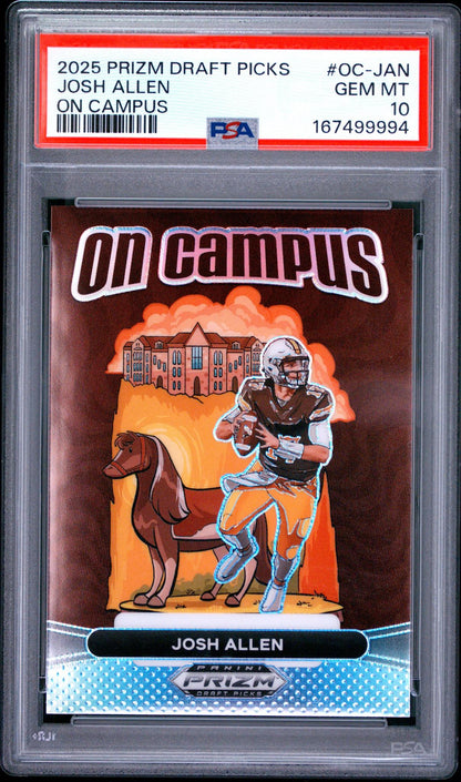 2025 PANINI PRIZM DRAFT PICKS ON CAMPUS OC-JAN JOSH ALLEN PSA 10